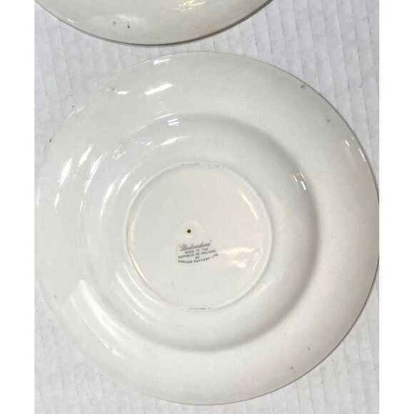 Arklow Belvedere Salad Plate Arkbel White scrolls Urns on blue/gray READ VTG - Picture 12 of 13
